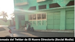 Esquina de Humboldt 7, en La Habana, amanece con una pintada del END contra el Partido Comunista Cubano (Tomada del Twitter de END)