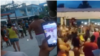 Combinación de capturas de videos de la protesta en Caimanera, filmada por varios pobladores del poblado guantanamero el 6 de mayo de 2023.