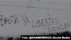 Imagen utilizada por Cubalex para su informe / Pintada en la entrada del estadio de pelota del municipio Caimito en Artemisa.