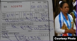 Dama de Blanco Aimara Nieto ha sido detenida y multada en varias ocasiones.