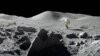 Vista panorámica de la superficie lunar. 